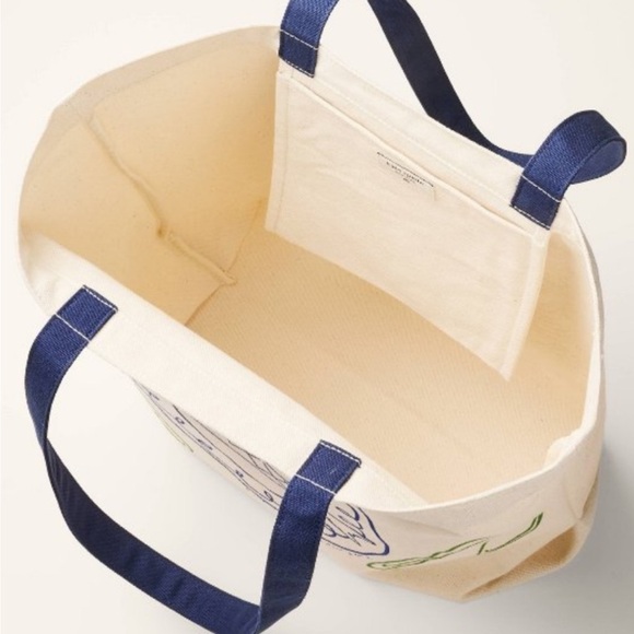 NWT Fish Embroidered canvas tote bag Kate Spade New York X Target Natural - Picture 2 of 3